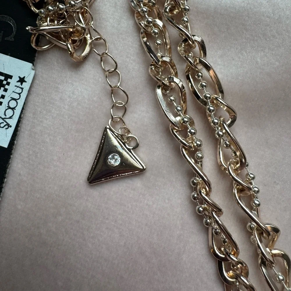 NWT Guess Gold and Silver Tassel Necklace - Picture 10 of 16